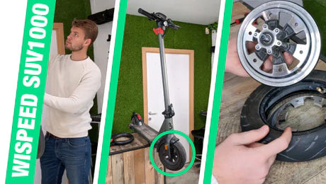 Cambiar la RUEDA DELANTERA de un Patinete Wispeed SUV1000 - Neumático y Cámara de aire
