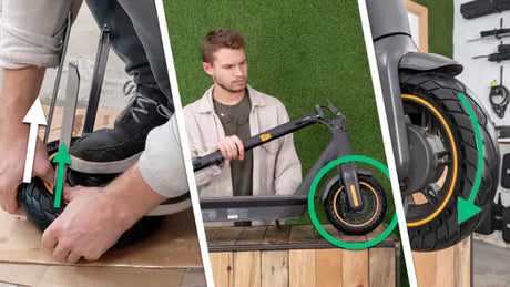 Instalar neumático macizo para Ninebot G30 Max - Rueda DELANTERA