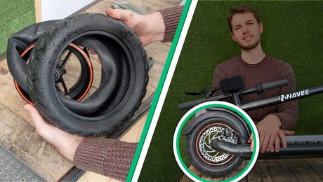 cambiar neumático cámara de aire navee n65 rueda trasera patinete