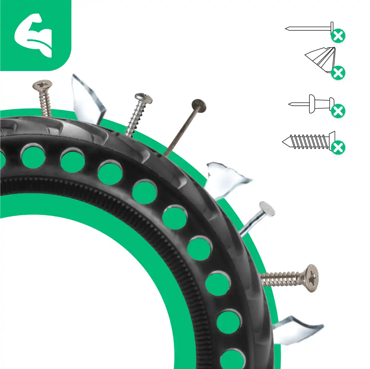 2 neumáticos macizos para scooter xiaomi