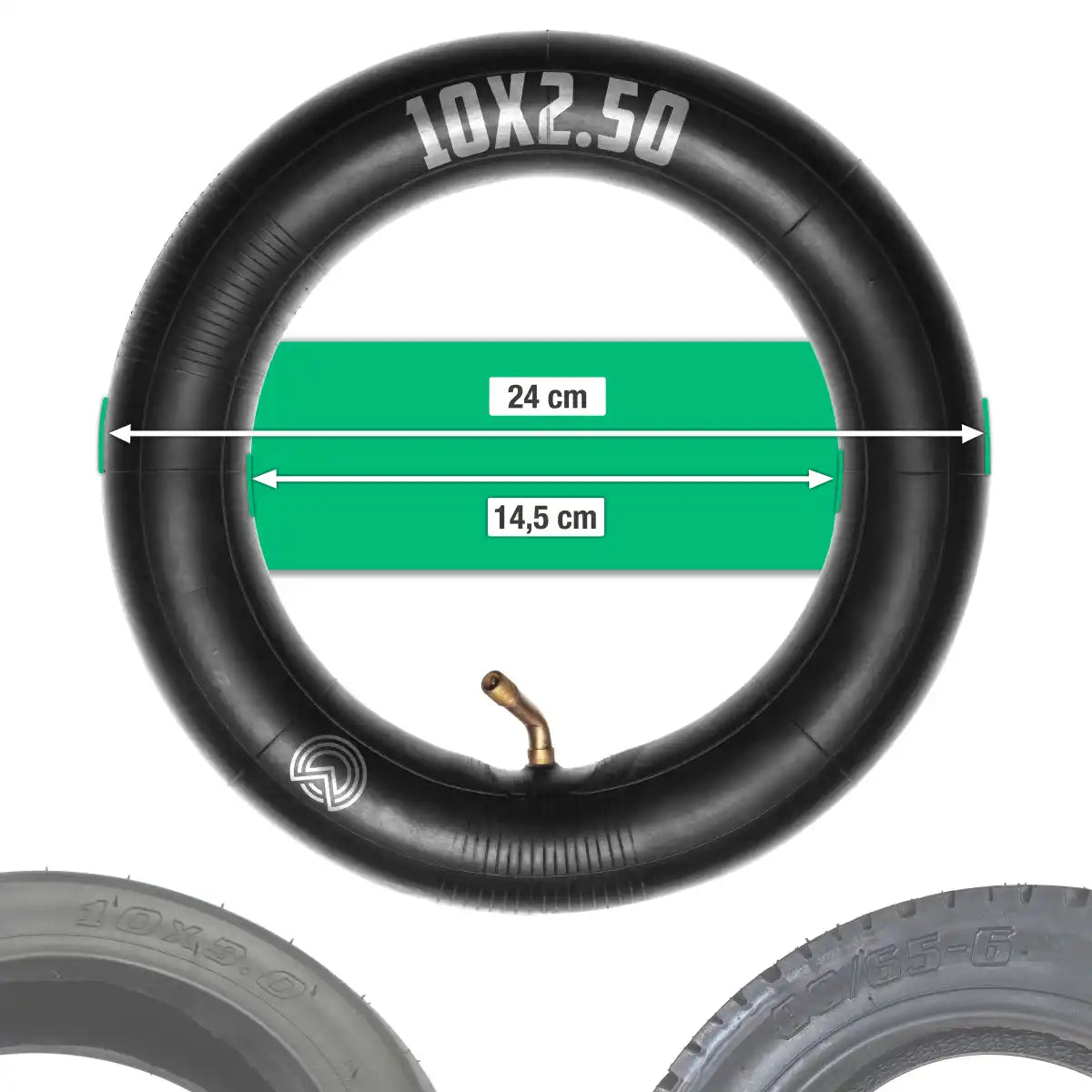 Cámara de aire 10 pulgadas válvula curva