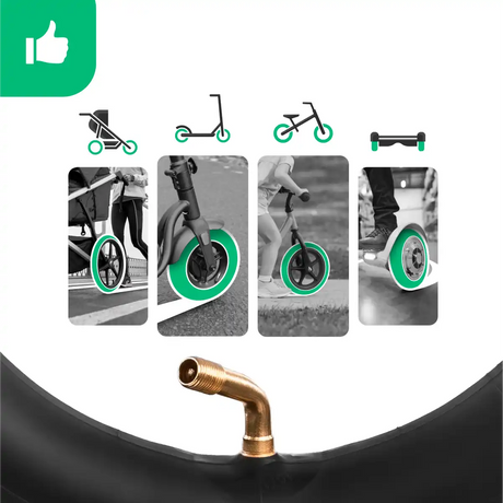 Cámara de aire 10x2.125 válvula acodada 60 50 cochecito