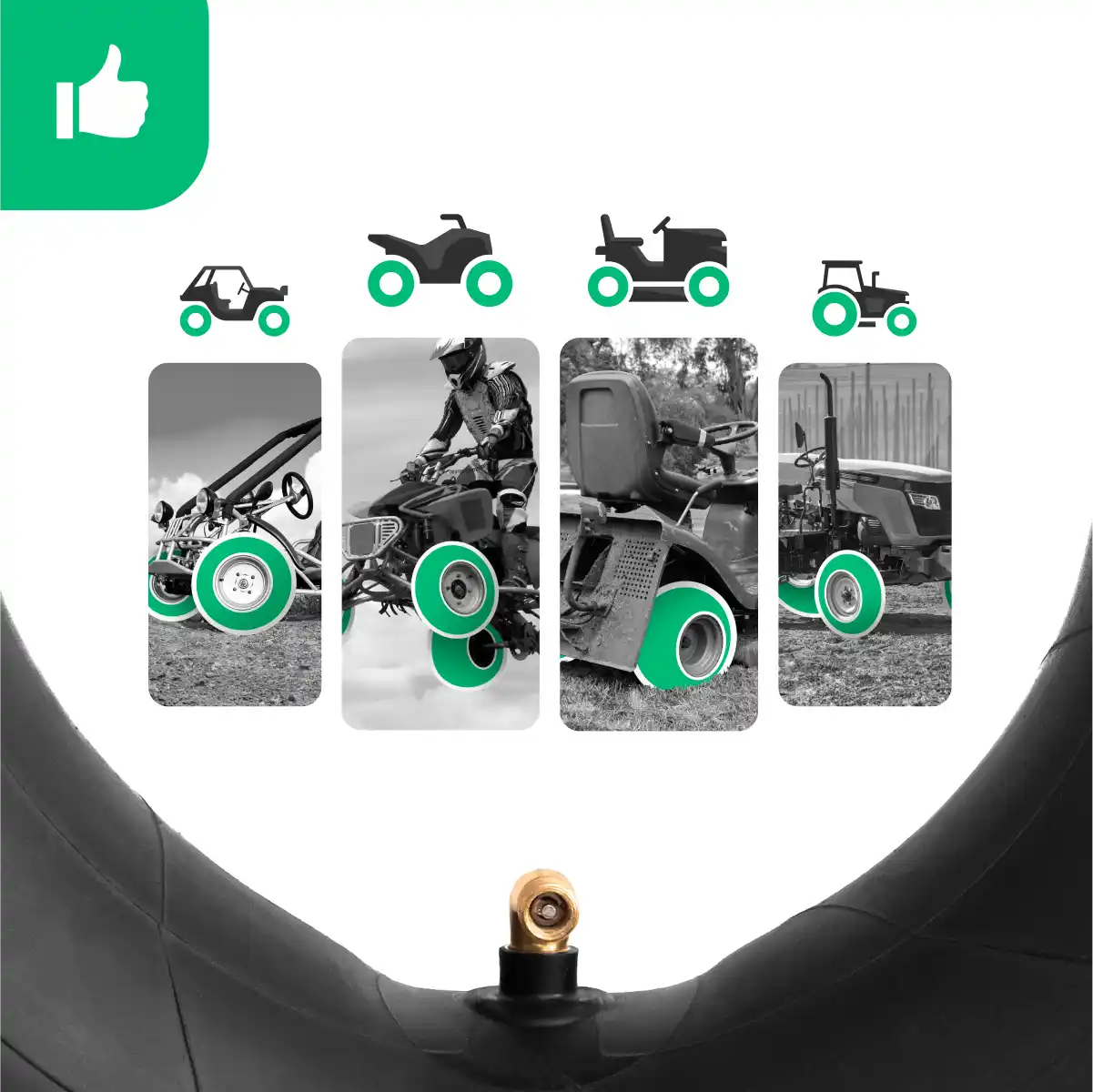 Cámara de aire 13 x 5 00 6 válvula acodada buggy