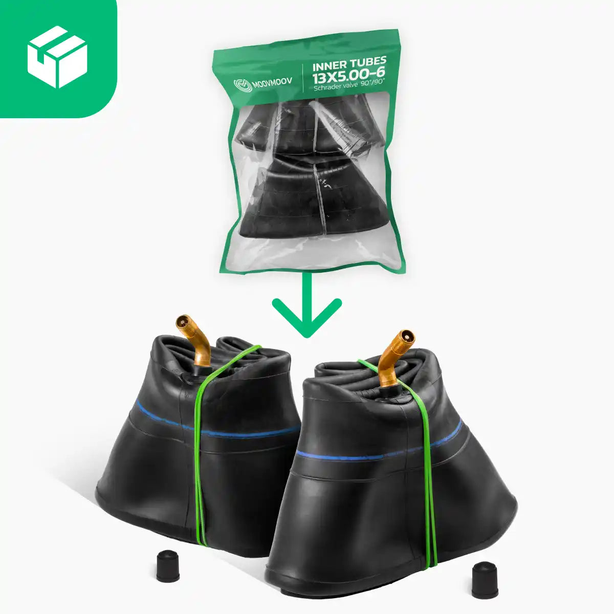 Cámara de aire 13 x 5 00 6 válvula acodada tractor cortacésped