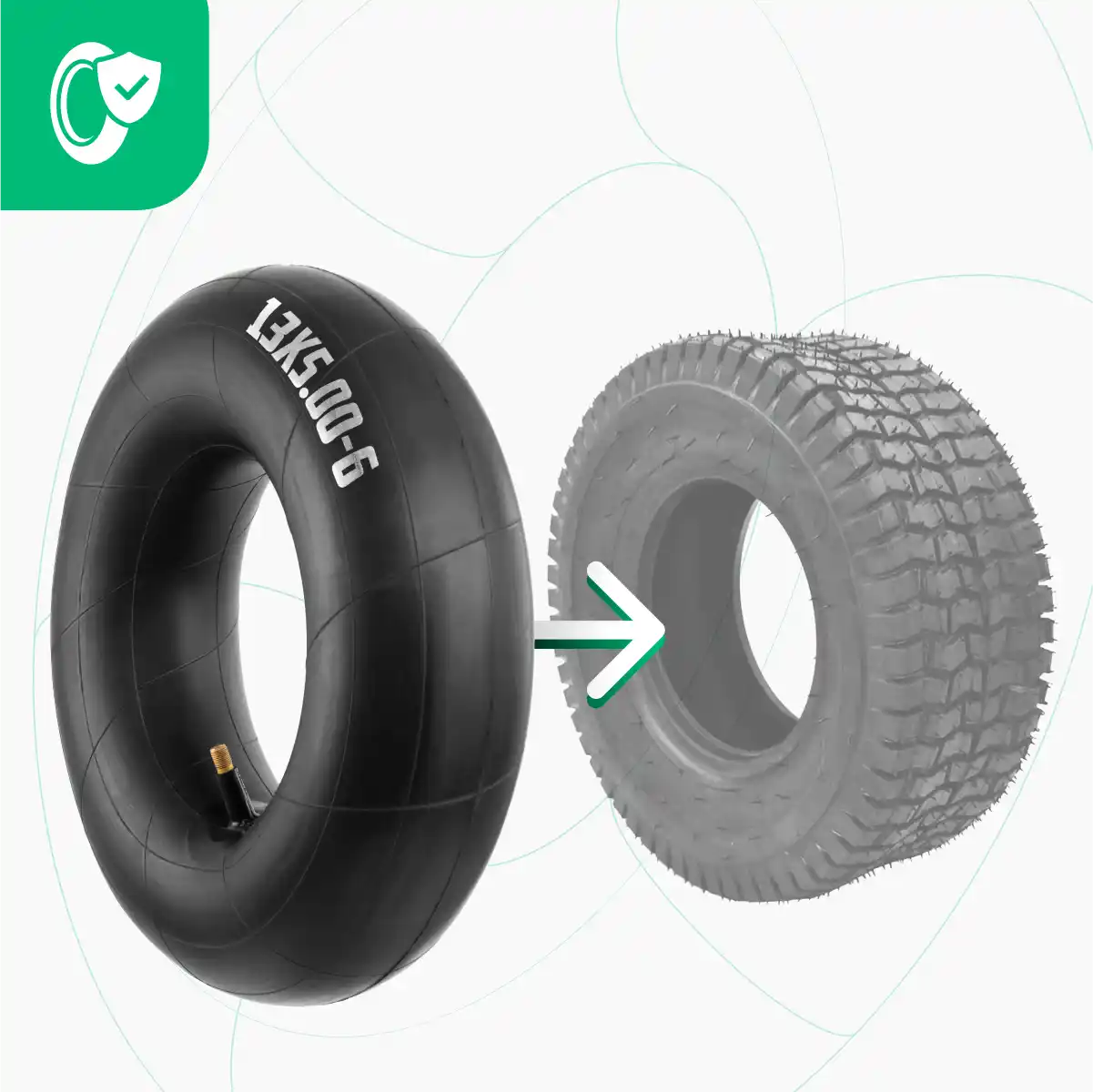 Cámara de aire 13 x 5 tractor cortacésped válvula recta