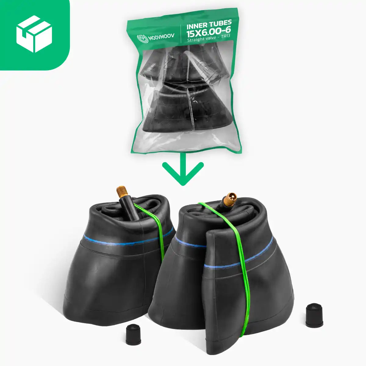 Cámara de aire 15 pulgadas válvula recta