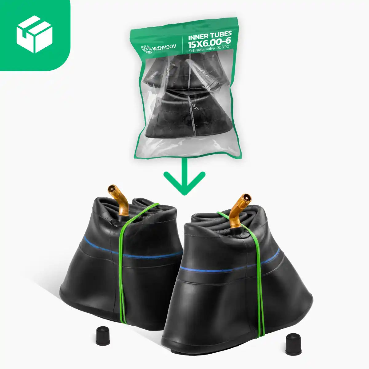 Cámara de aire 15x6.00-6 tractor cortacésped válvula acodada