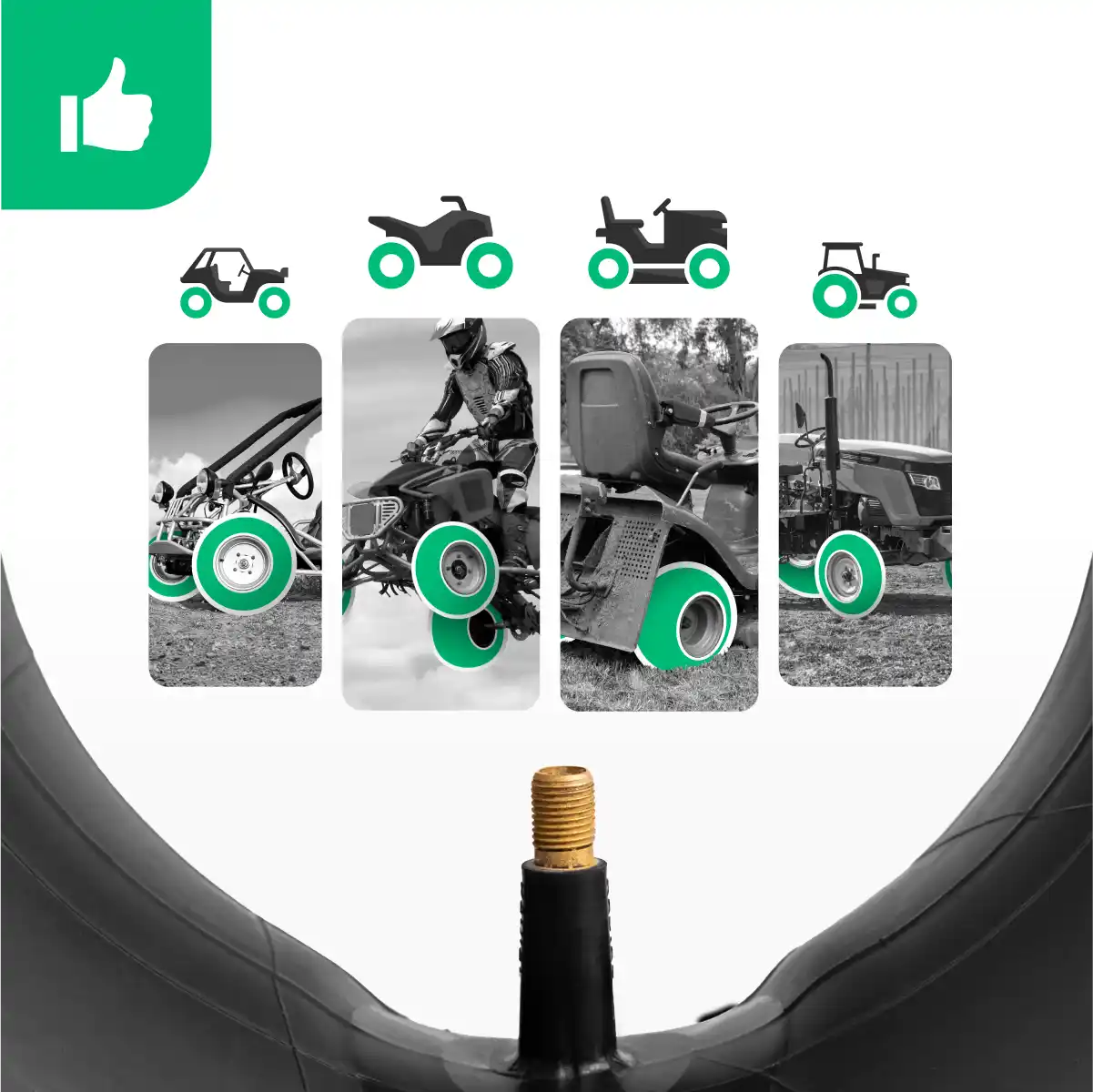 Cámara de aire 16x6.50-8 quad válvula recta