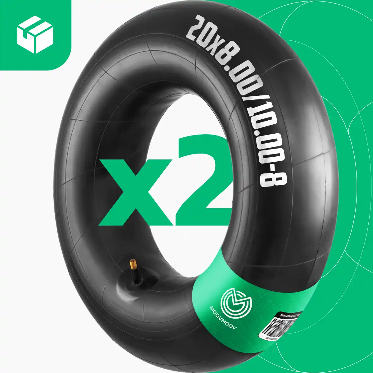 Cámara de aire 20 x 8 válvula recta buggy