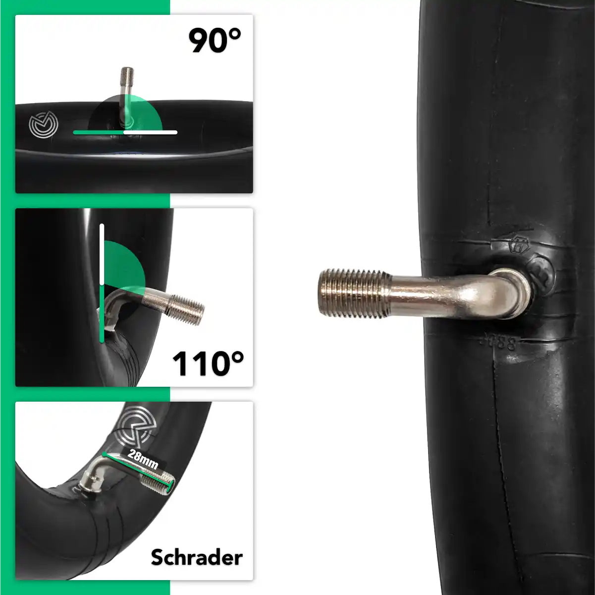 Cámara de aire 8 1/2x2 156 válvula acodada