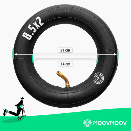 Cámara de aire 8.5x2 scooter eléctrico válvula curva