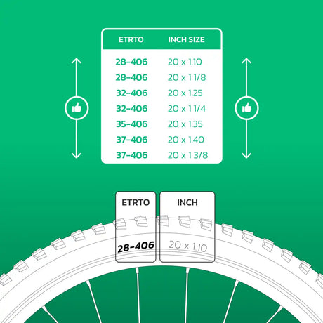 Cámara de aire compatible 20x1.10 > 1.40 bicicleta infantil