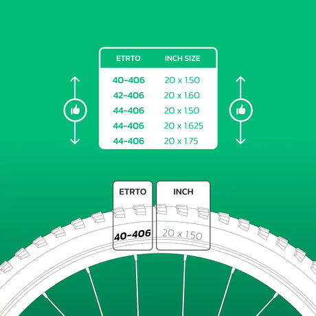 Cámara de aire compatible 20x1.50 > 1.75 bicicleta infantil
