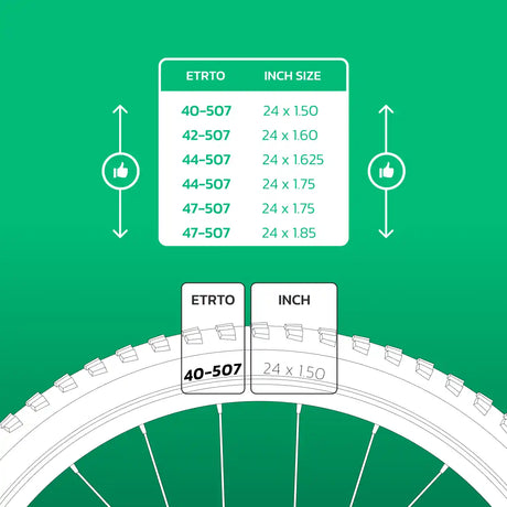 Cámara de aire compatible 24x1.50 > 1.85 válvula Schrader