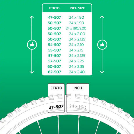 Cámara de aire compatible 24x1.90 > 2.40 válvula presta