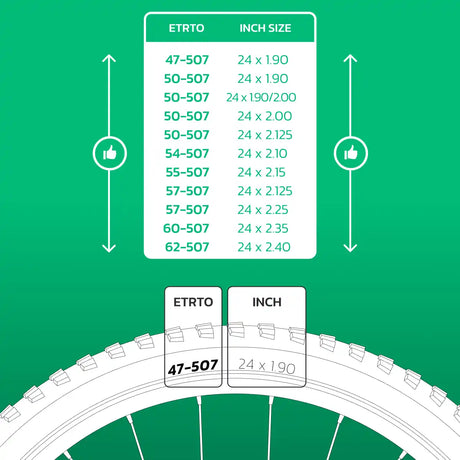 Cámara de aire compatible 24x1.90 > 2.40 válvula schrader