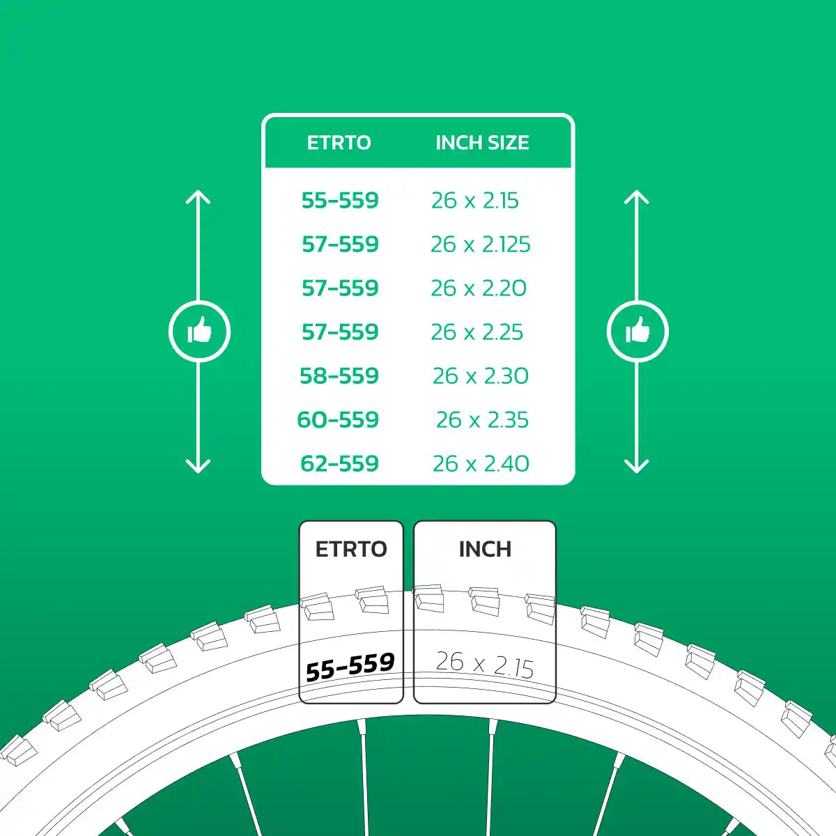 Cámara de aire compatible 26x2.15 > 2.40 válvula schrader 40mm