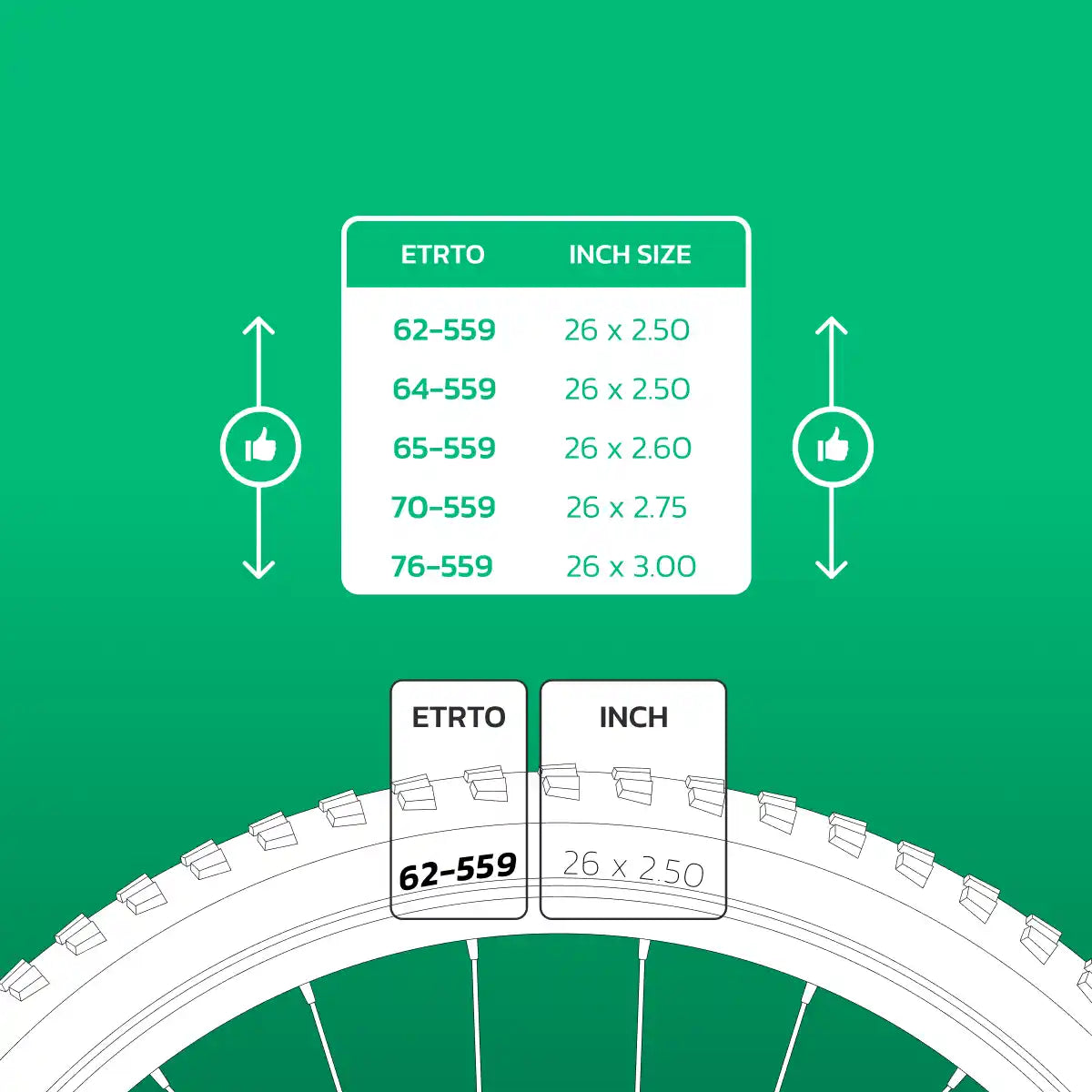 Cámara de aire compatible 26x2.50 > 3.00 válvula schrader 40mm