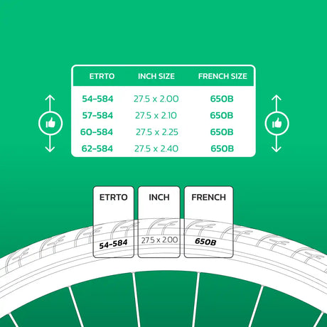 Cámara de aire compatible 27.5x2.00 > 2.40 válvula schrader 40mm