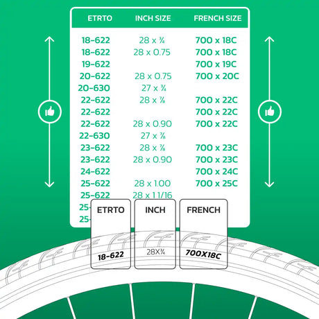 Cámara de aire compatible 700cx18-25 válvula presta 60mm