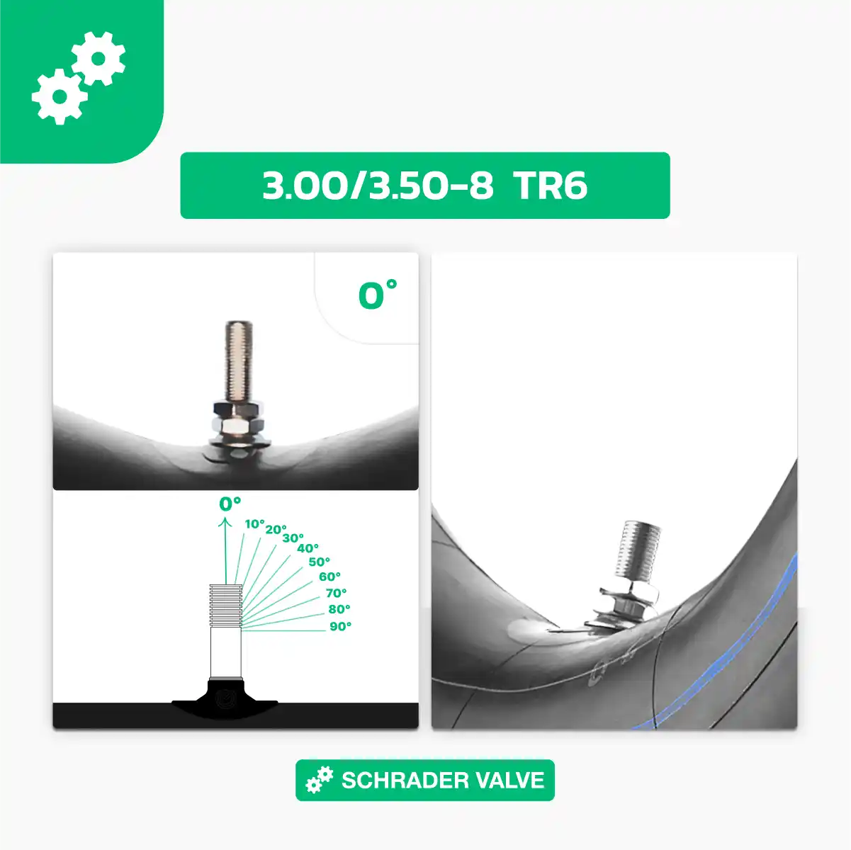 Cámara de aire kart 3 00 3 50 válvula recta
