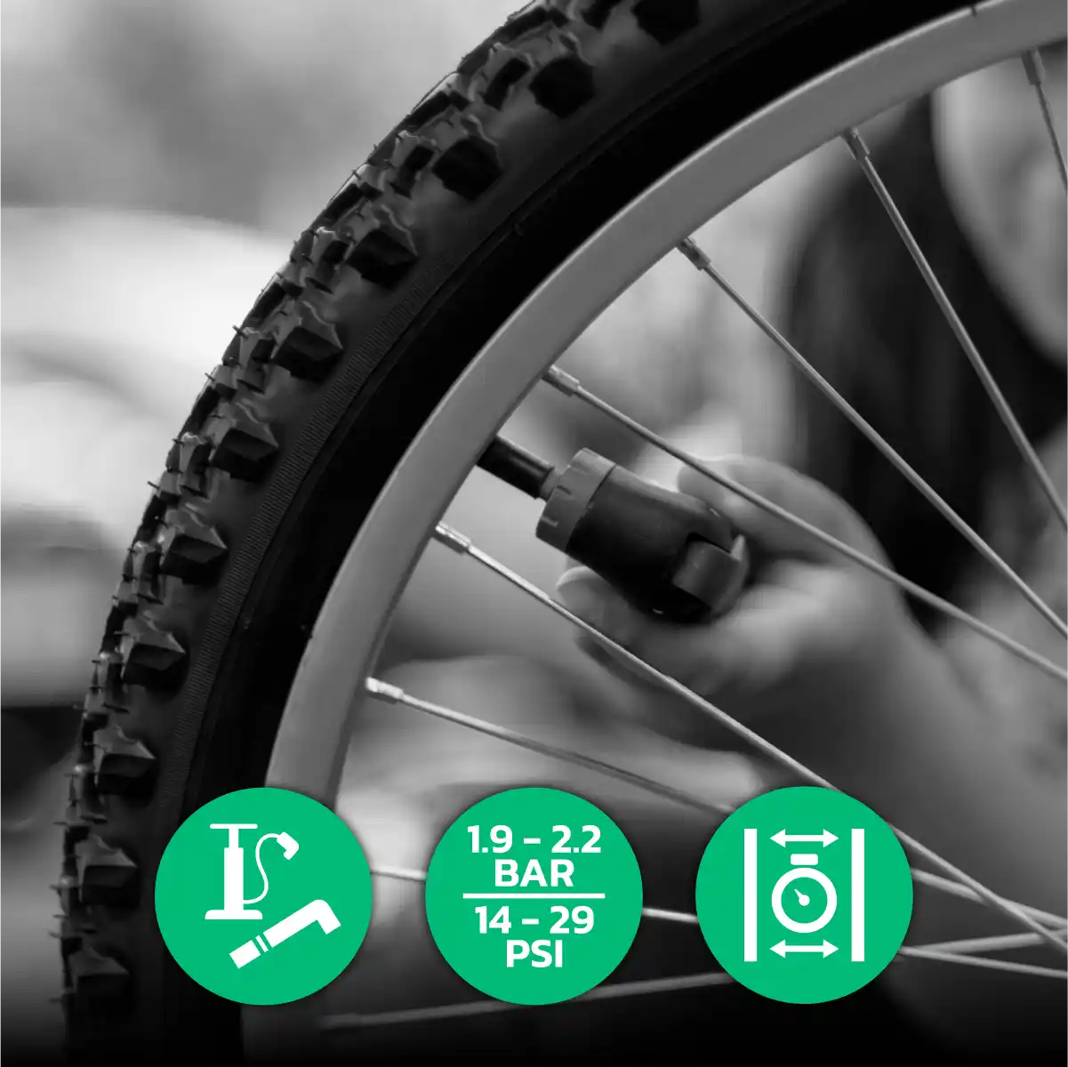 Cámara de aire neumático bicicleta plegable 24x1.90 > 2.40 válvula schrader