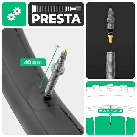 Cámara de aire para bicicleta 24x1.90 > 2.40 válvula presta 40mm