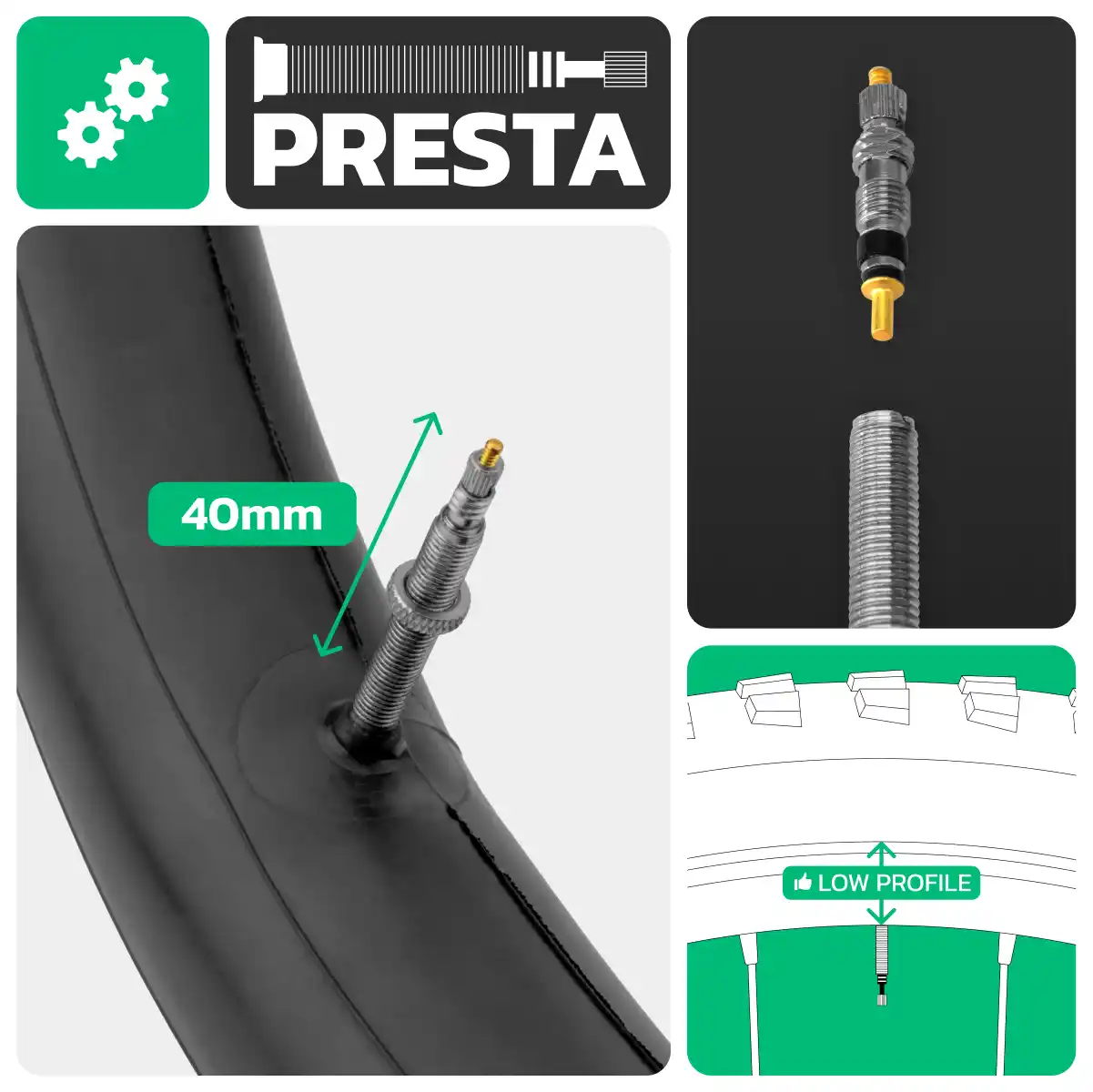 Cámara de aire para bicicleta 26x2.50 > 3.00 válvula presta 40mm