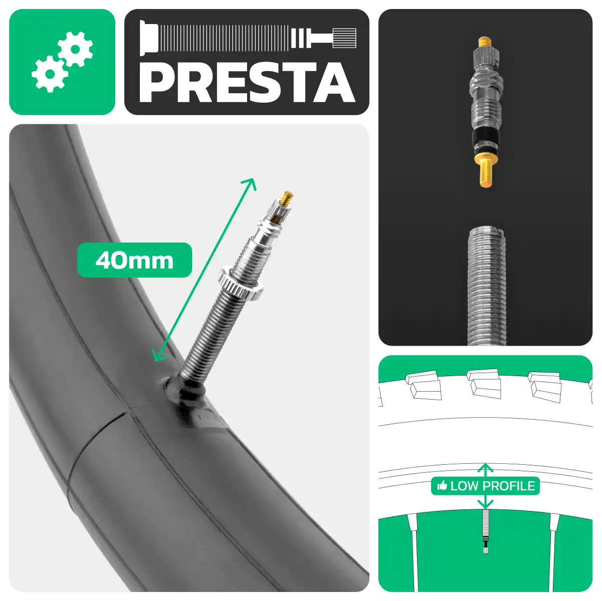 Cámara de aire para bicicleta 29x2.00 > 2.40 válvula presta 40mm