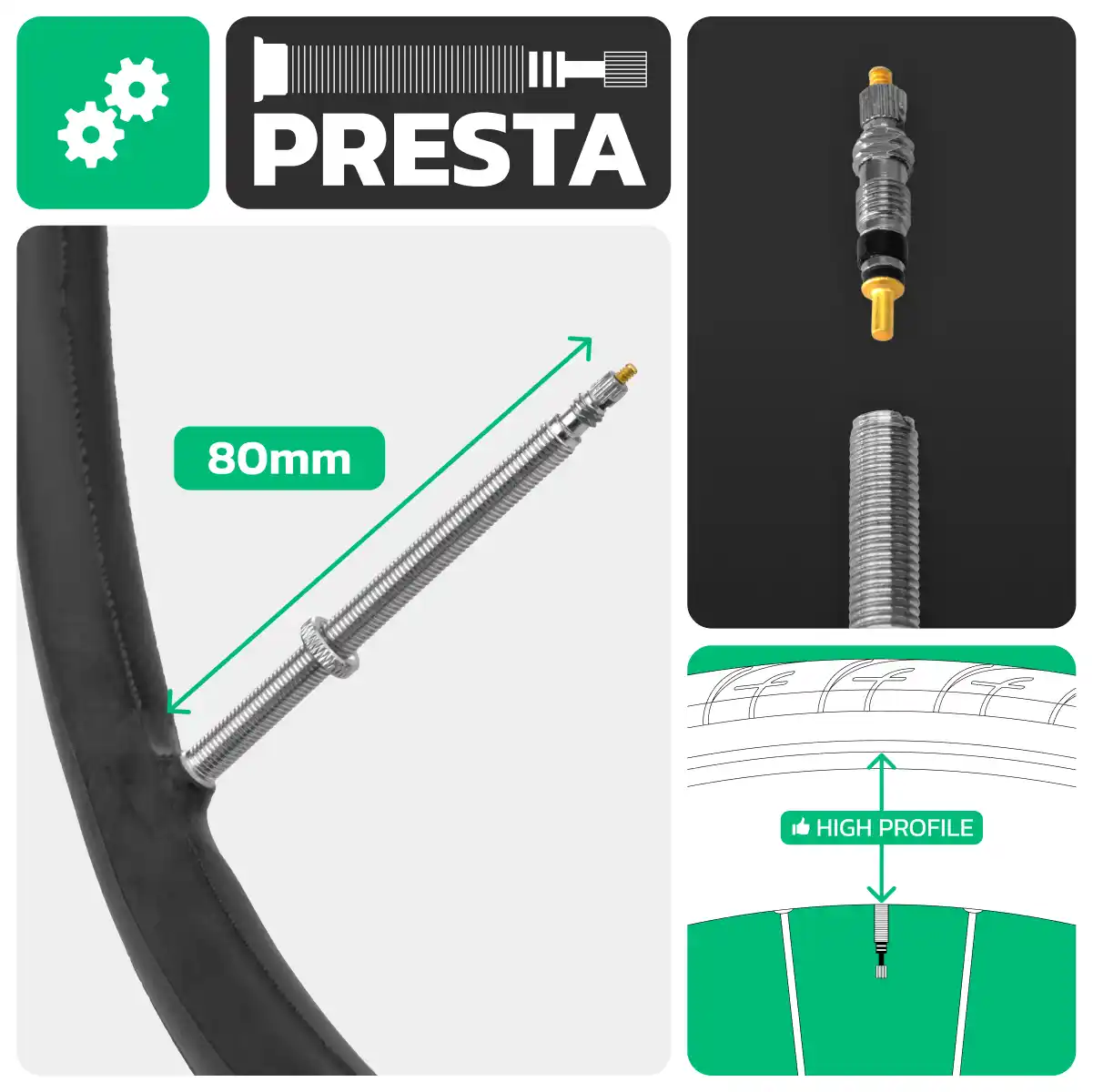 Cámara de aire para bicicleta 700cx18-25 válvula presta 80mm
