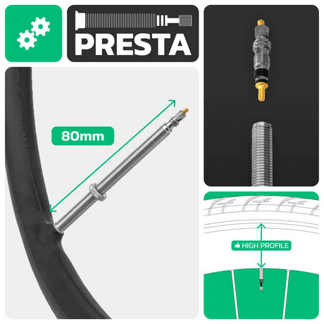 Cámara de aire para bicicleta 700cx18-25 válvula presta 80mm