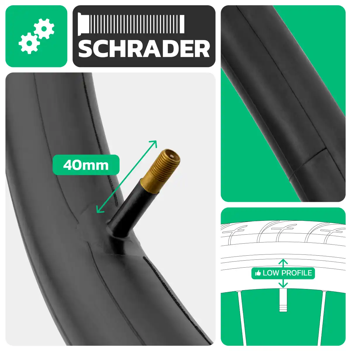 Cámara de aire para bicicleta 700cx28-32 válvula schrader 40mm