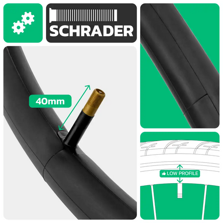 Cámara de aire para bicicleta 700cx35-43 válvula schrader 40mm