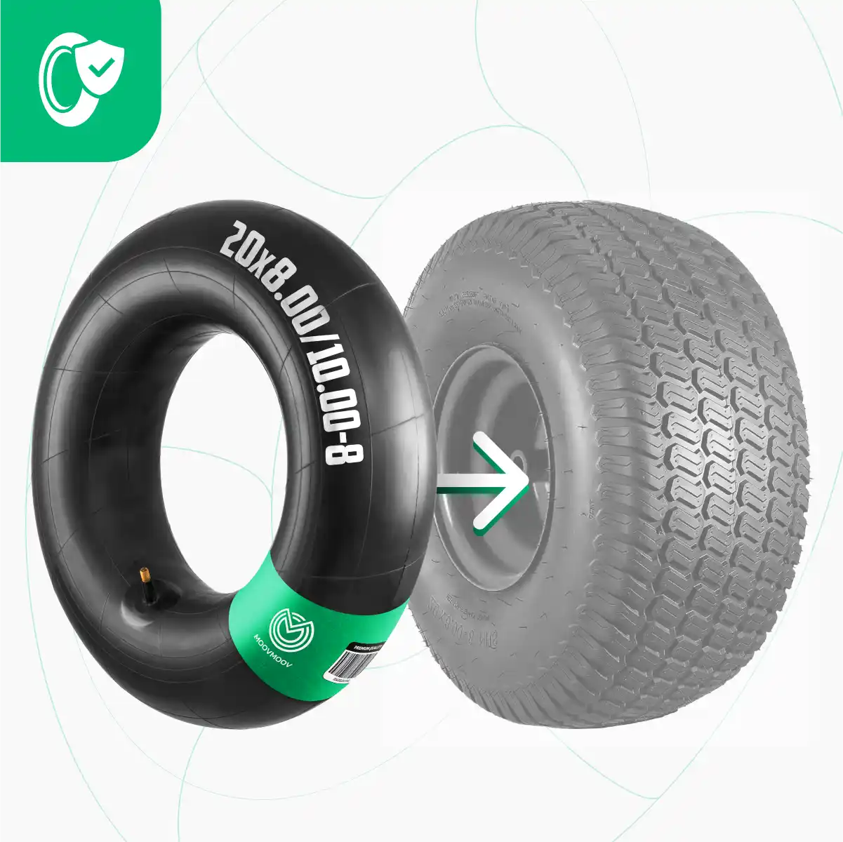 Cámara de aire tractor quad 20 x 8 pulgadas