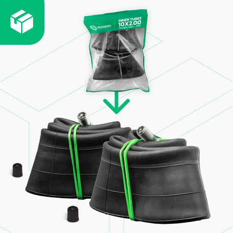 Cámara de aire patinete 10 pulgadas 10x2 válvula recta