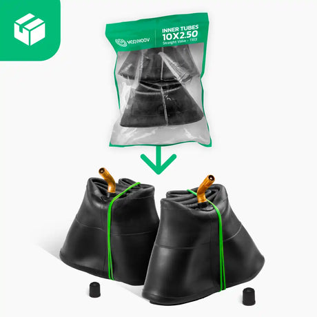 Cámara de aire patinete 10x2 5 válvula acodada