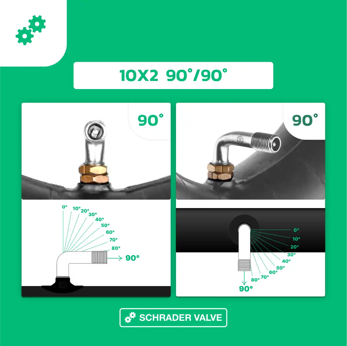 Cámara de aire patinete eléctrico 10 pulgadas válvula 90