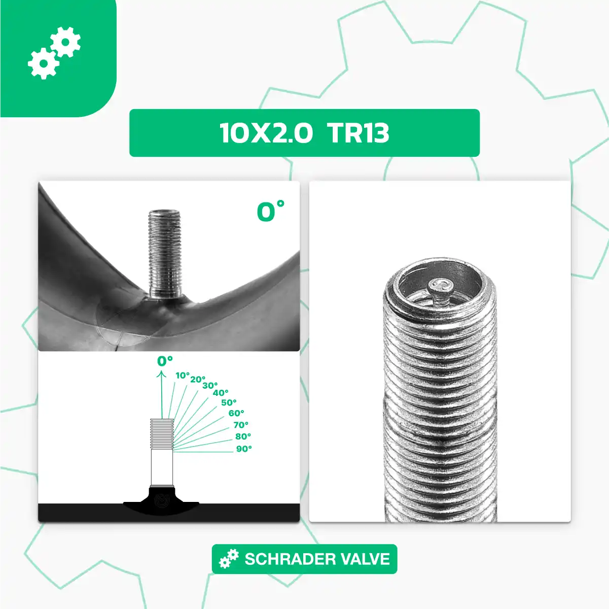 Cámara de aire para patinete eléctrico 10 pulgadas válvula recta