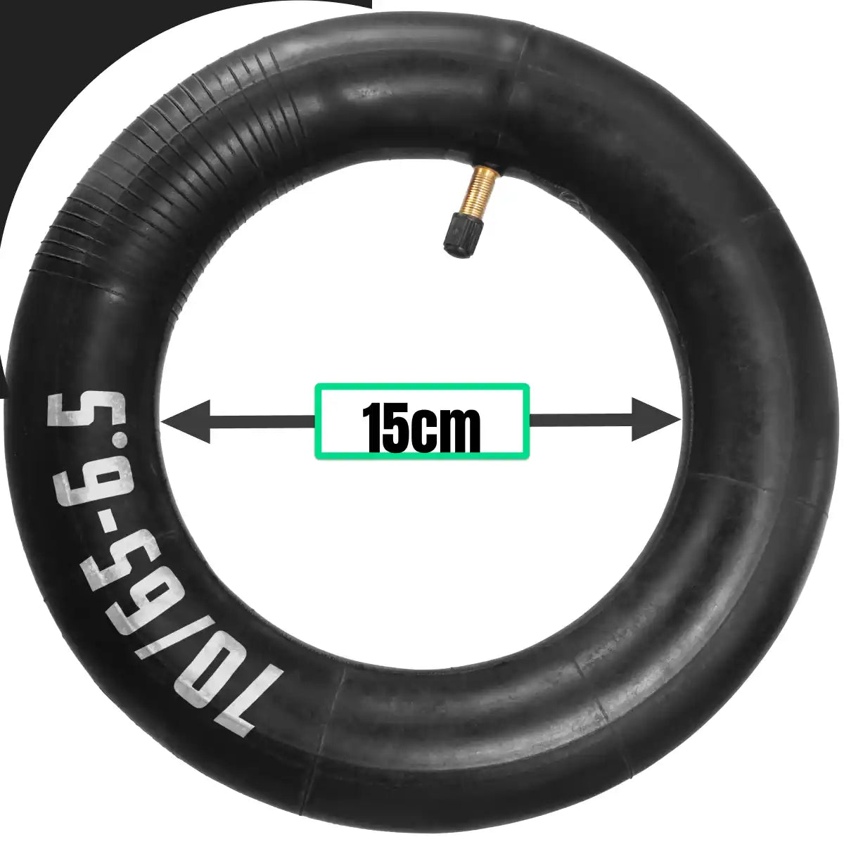 Cámara de aire patinete eléctrico válvula recta 70/65-6.5