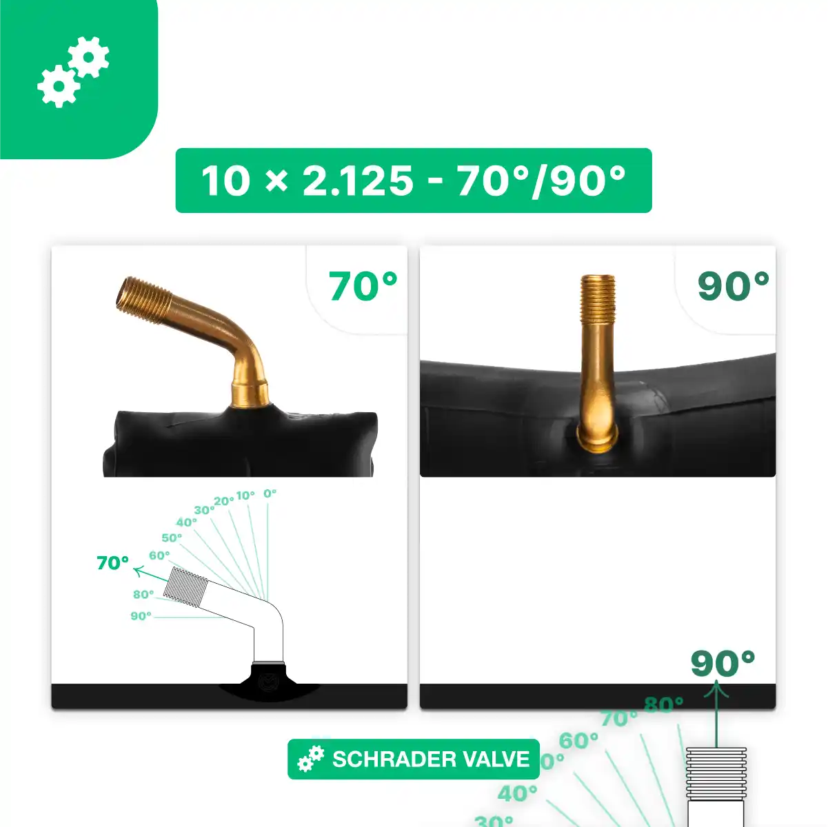 Cámara de aire patinete 10x2.125 válvula 70