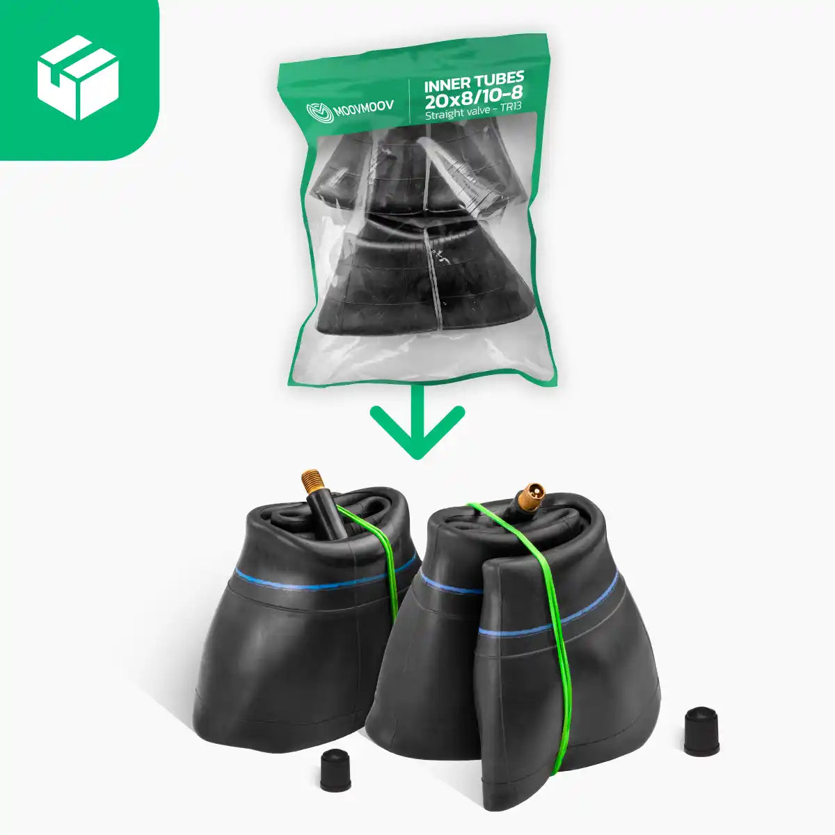 Cámaras de aire 20 x 8 00 10 8 válvula recta