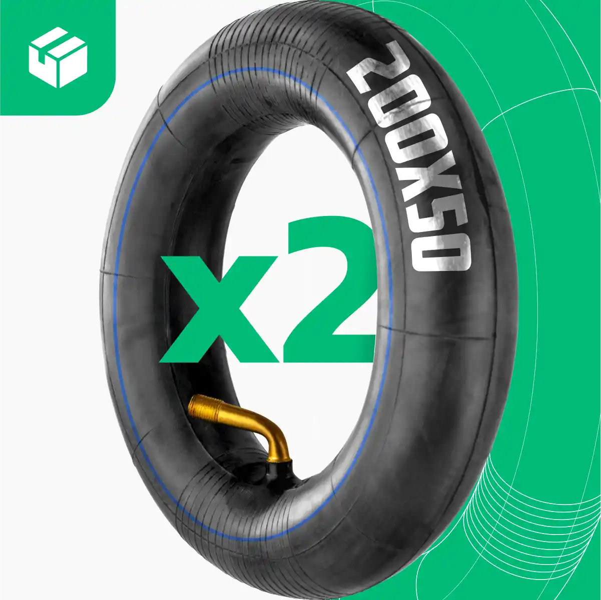 Cámaras de aire 200 50 válvula acodada 90/45