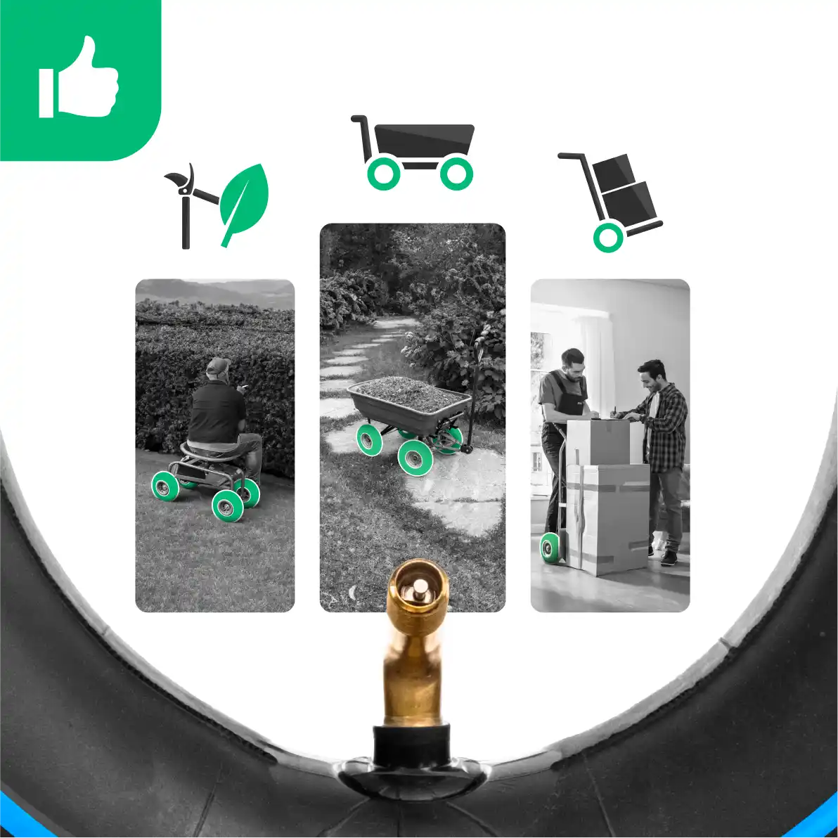 Cámaras de aire 3.00-4 carrito válvula 90 grados