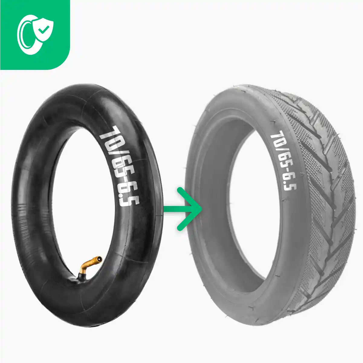 Cámaras de aire 70/65-6.5 válvula acodada 70/0 resistentes