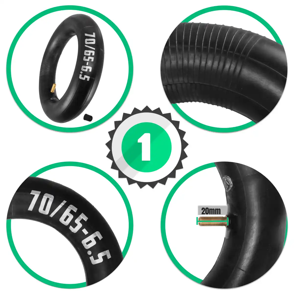 Cámaras de aire 70/65 válvula recta