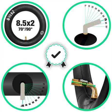 Cámaras de aire 8.5x2 válvula curva