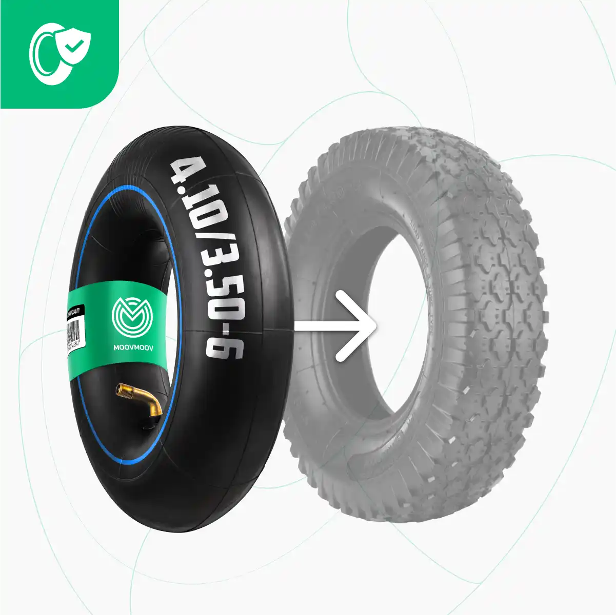 Cámaras de aire carretilla 3.50-6 válvula 90 grados