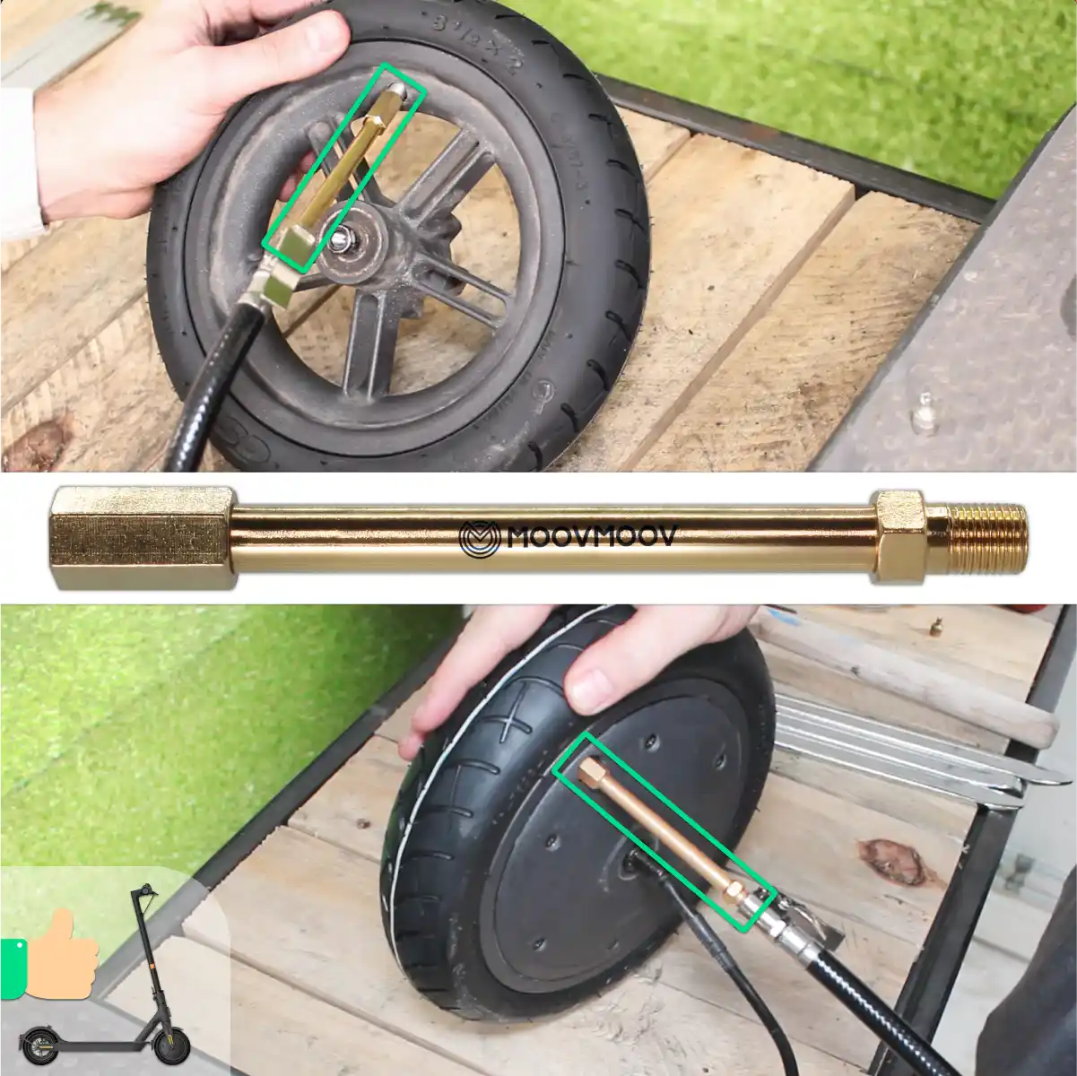 Boquilla inflar bicicleta y patinete 10 cm