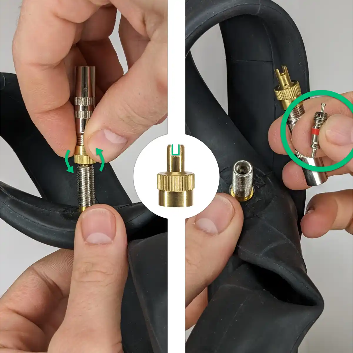 Boquilla para inflar cámara de aire de bicicleta