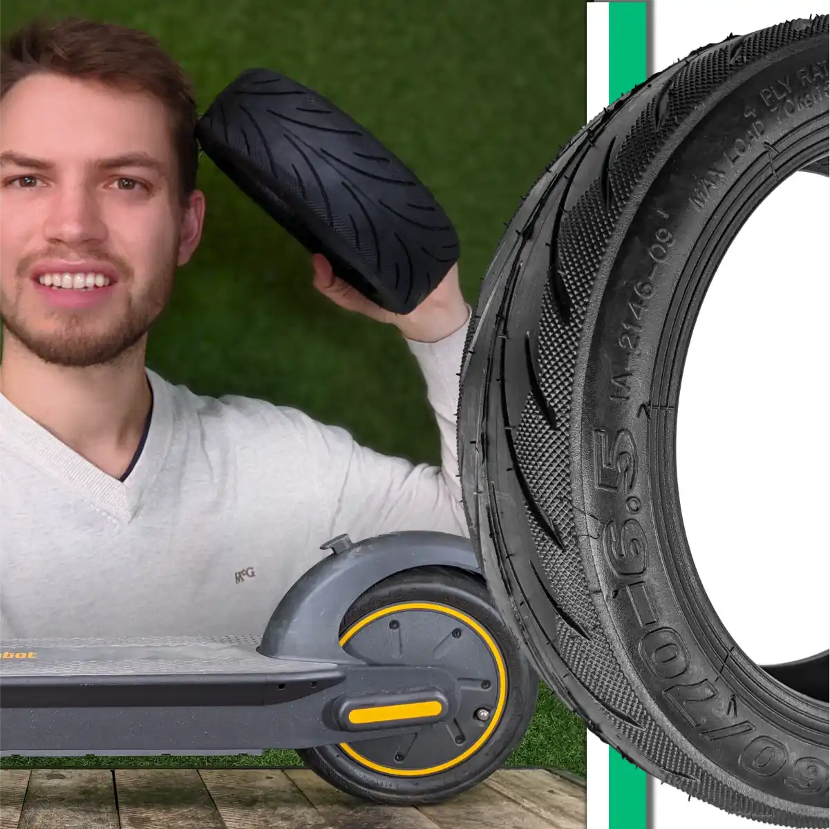 Neumático 60 70 6 5 sin cámara resistente al gel con válvula